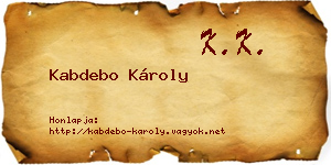 Kabdebo Károly névjegykártya