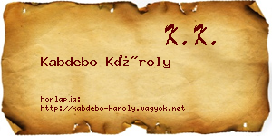 Kabdebo Károly névjegykártya
